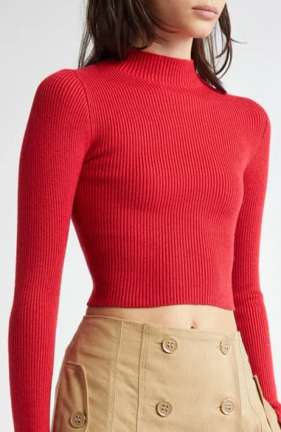 FARM RIO FARM RIO LONG SLEEVE RIB CROP TOP 