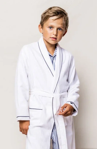 Petite Plume Kids' Cotton Blend Robe In White