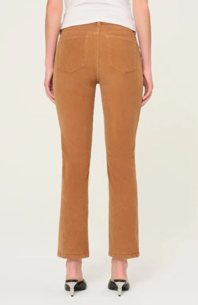 Shop Dl1961 Mara Straight Leg Mid Rise Instasculpt Corduroy Ankle Jeans In Vicuna