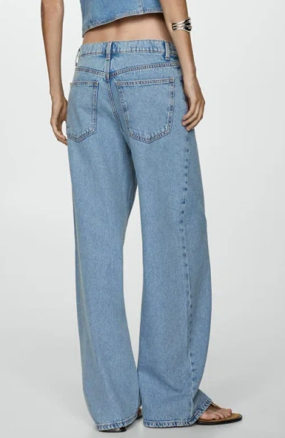 Shop Mango Wide Leg Jeans In Medium Blue