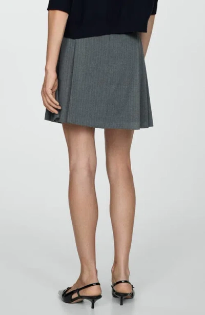 Shop Mango Pleated Miniskirt In Grey