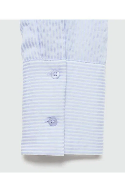 MANGO MANGO STRIPE FLOWY BUTTON-UP SHIRT 
