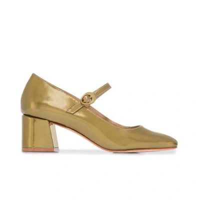 Bernardo Footwear Ancona Block Heel Mary Jane In Antique Gold