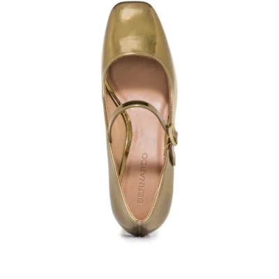 Bernardo Footwear Ancona Block Heel Mary Jane In Antique Gold