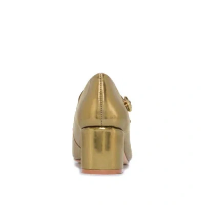 Bernardo Footwear Ancona Block Heel Mary Jane In Antique Gold