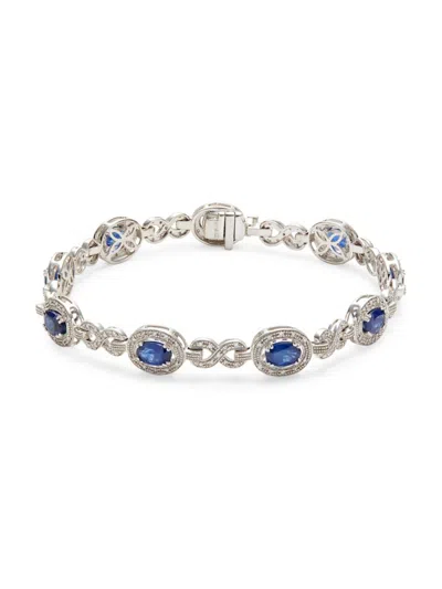 Effy Women's 14k White Gold, Sapphire & Diamond Bracelet In Sapphire