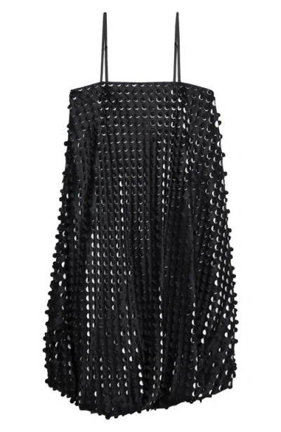 Shop Helmut Lang Embellished Sleeveless Bubble Dress In Gradient Black