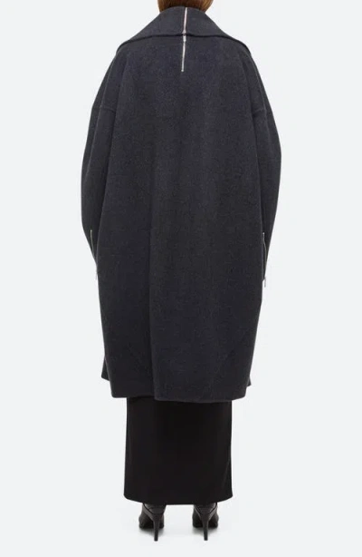 Helmut Lang Apex Oversize Recycled Wool Cocoon Coat In Dark Charcoal