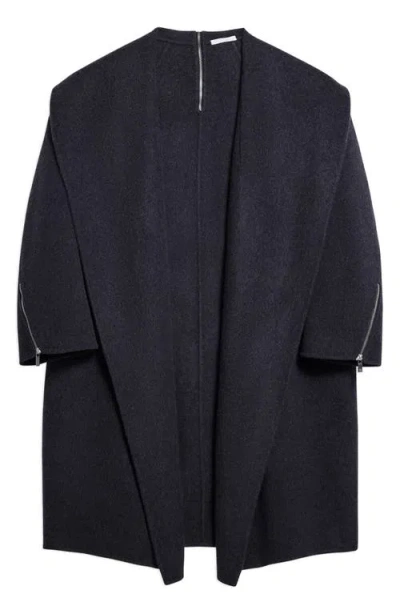 Helmut Lang Apex Oversize Recycled Wool Cocoon Coat In Dark Charcoal