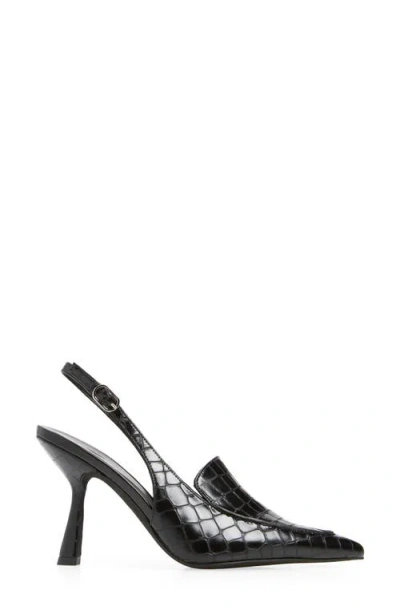 Jeffrey Campbell Women's Acclaimed Pointed Toe Slingback Pumps In Black Croco