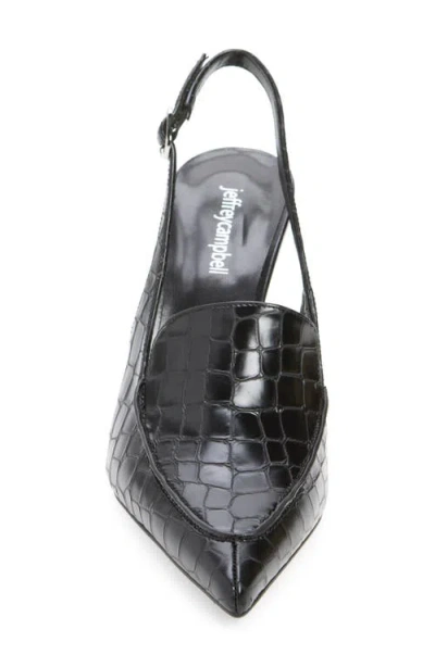 Jeffrey Campbell Women's Acclaimed Pointed Toe Slingback Pumps In Black Croco