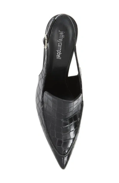 Jeffrey Campbell Women's Acclaimed Pointed Toe Slingback Pumps In Black Croco