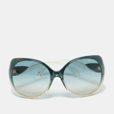 Pre-owned Jimmy Choo Green/green Gradient Dahlia/s Oversized Sunglasses