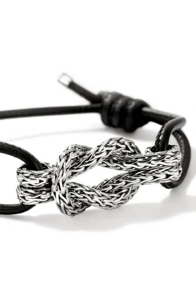 Shop John Hardy Love Knot Bracelet, Sterling Silver, Leather, 3.5mm