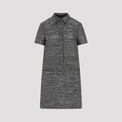 Shop Gucci Dress 42 In  Black Silver