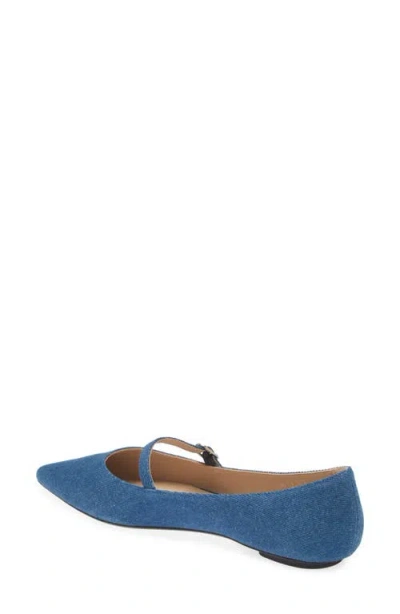 Stuart Weitzman Emilia Mary Jane Flat In Indigo.