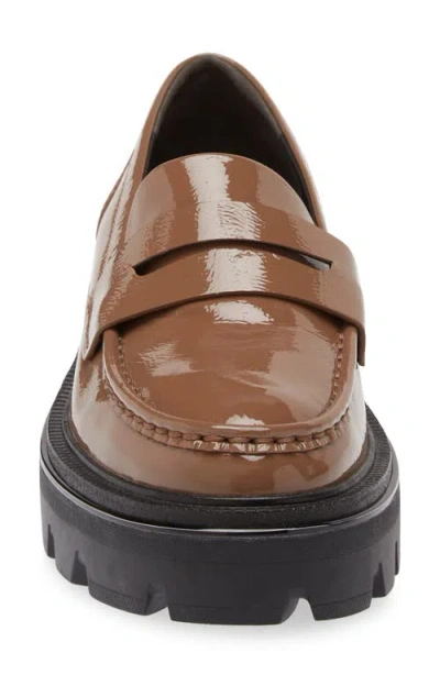 Rag & Bone Quinn Patent-leather Lug-sole Penny Loafers In Taupept