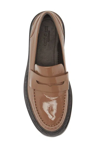 Rag & Bone Quinn Patent-leather Lug-sole Penny Loafers In Taupept