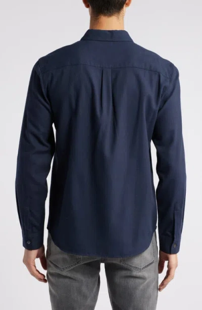 Frame Double Pocket Wool Blend Shirt Dark Navy In Dark Navy