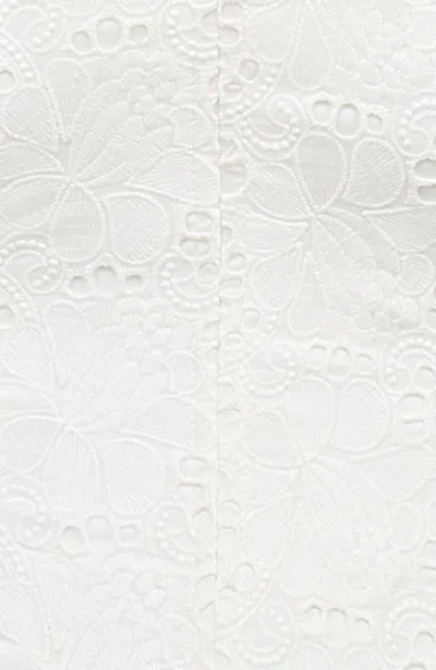 House Of Cb Lorina Broderie Anglaise Lace Up Corset In Cloud Dancer