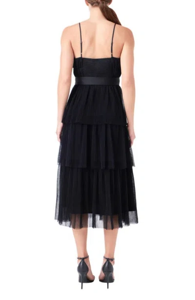 Endless Rose Women's Tulle Tiered Midi Dress In Black