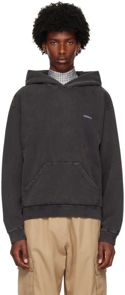 Shop Coperni Black Logo Hoodie In Black-blue Print