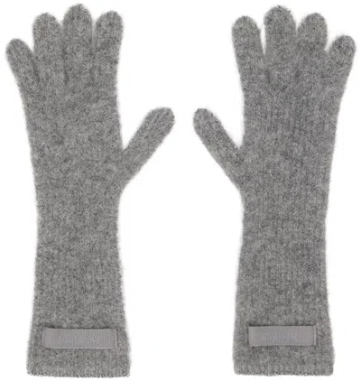 Shop Jacquemus Gray 'les Gants Gros Grain' Gloves In 970 Dark Grey