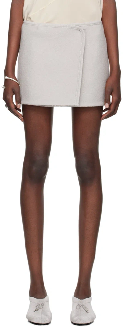 Shop Rier Gray Walker Miniskirt In Perle