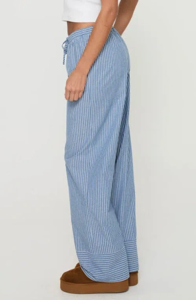Princess Polly Veridian Stripe Cotton Blend Pants In Blue