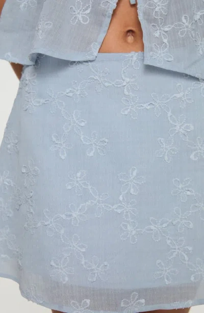 Princess Polly All My Friends Floral Embroidered Miniskirt In Blue