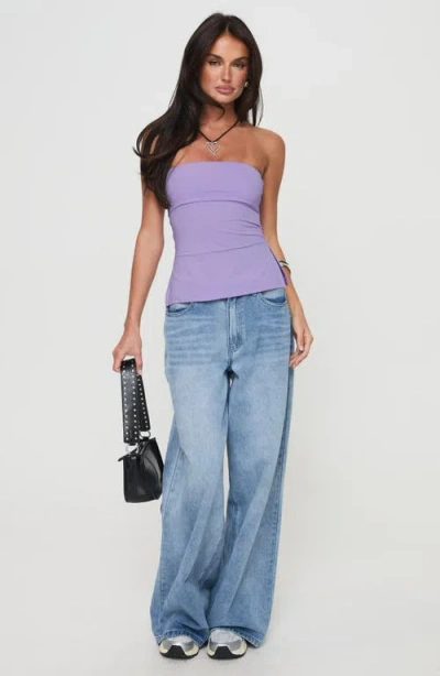Princess Polly Strutter Foldover Strapless Top In Purple