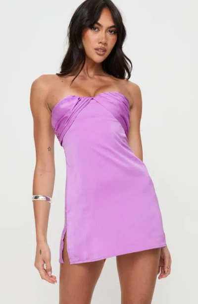 Princess Polly Irena Strapless Satin Minidress In Purple