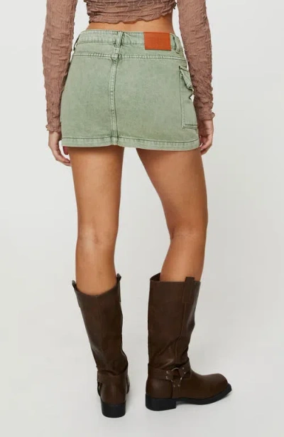 Princess Polly Zakai Denim Cargo Miniskirt In Green
