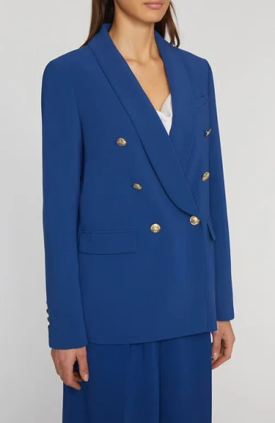 Shop Elie Tahari The Rita Double Breasted Blazer In Twilight