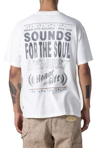 Shop Honor The Gift Live & Direct Oversize Graphic T-shirt In Cream