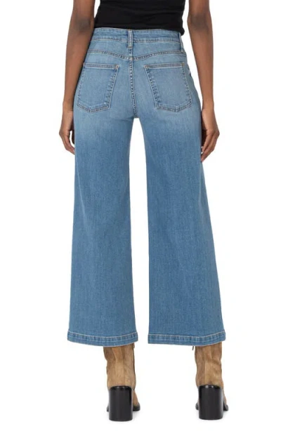 Shop Kut From The Kloth Meg Exposed Button High Waist Ankle Wide Leg Jeans In Lightining