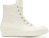 RICK OWENS White High-Top Sneakers