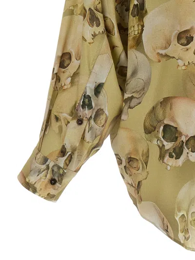 Magliano 'skull Print' Button-down Collar Shirt In Yellow