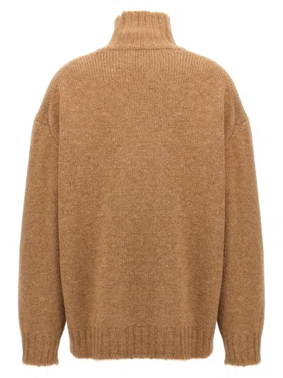 Jil Sander Alpaca Blend Turtleneck Sweater With High Neck And Long Cuffed Sleeves