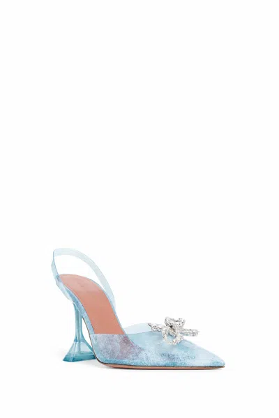 Shop Amina Muaddi Woman Blue Pumps