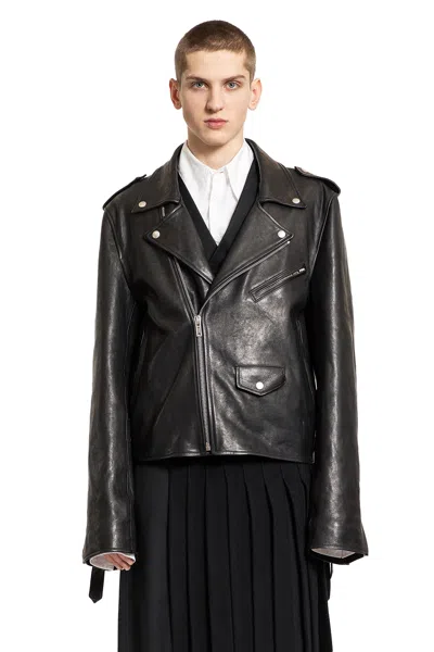 Ann Demeulemeester Man Black Jackets In Black