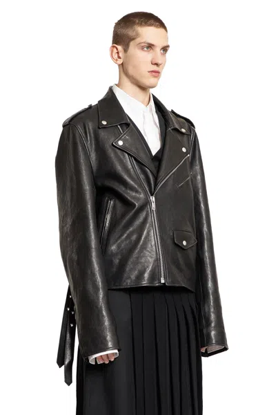 Ann Demeulemeester Man Black Jackets In Black