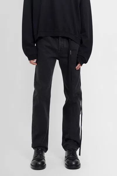 Ann Demeulemeester Man Black Jeans In Black