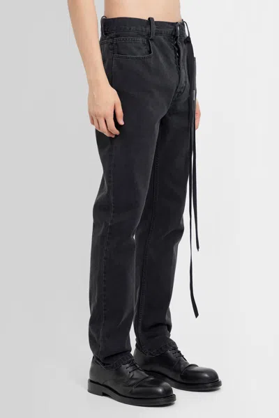 Ann Demeulemeester Man Black Jeans In Black