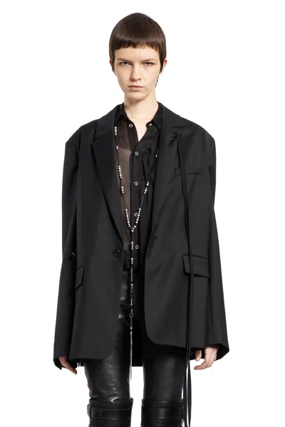 Shop Ann Demeulemeester Woman Black Blazers