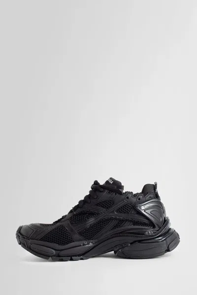 Balenciaga Men Runner Mesh And Leather Sneakers In Black