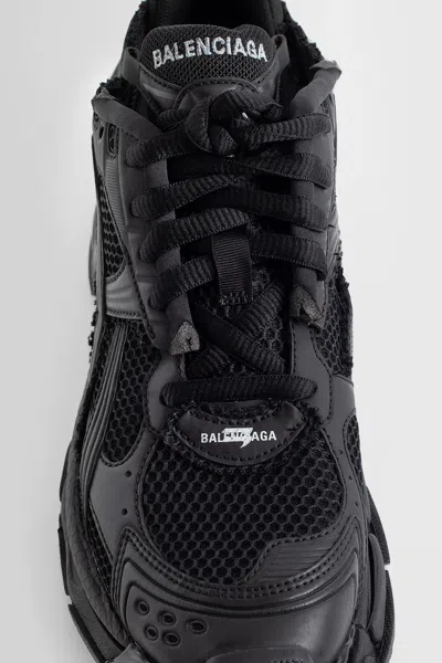 Balenciaga Men Runner Mesh And Leather Sneakers In Black