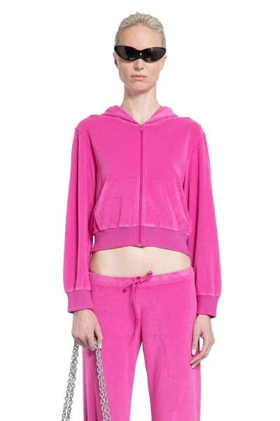 Balenciaga Fuchsia Chenille Sweatshirt In Pink
