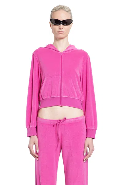 Balenciaga Fuchsia Chenille Sweatshirt In Pink