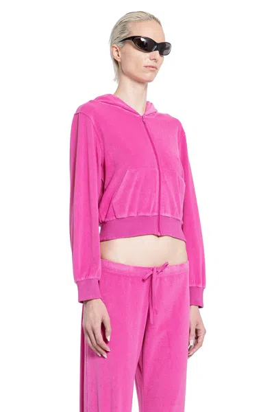 Balenciaga Fuchsia Chenille Sweatshirt In Pink